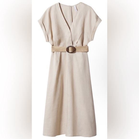 Mango belted linen midi dress size medium - Picture 10 of 10